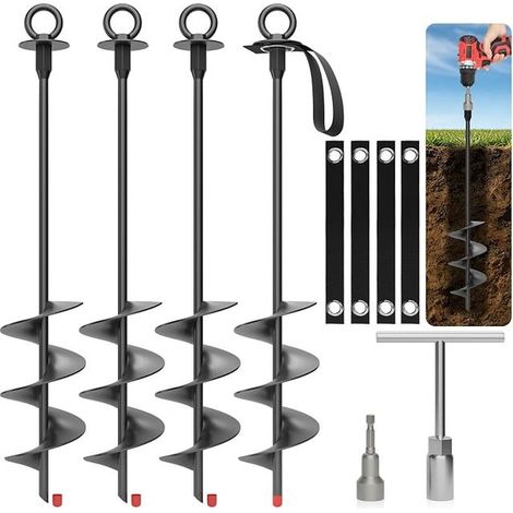 Tige d’ancrage au Sol en Acier Inoxydable 45cm (1/5)