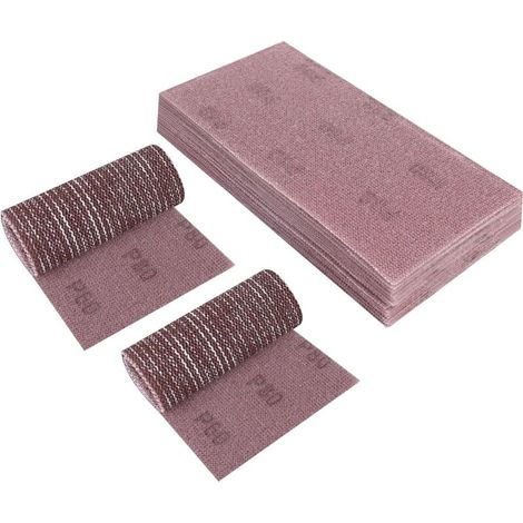 Tappetini in tela abrasiva 115 x 230 mm, 25 pezzi di carta vetrata, grana 80, per lucidatura e rimozione della ruggine con levigatrici roto-orbitali