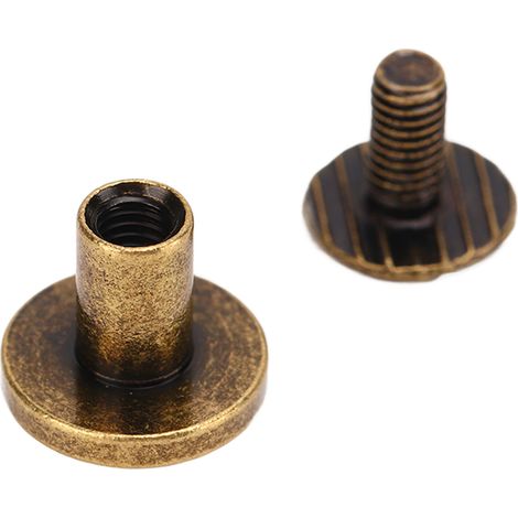 200 ensembles à vendre : rivets en cuir 9,58 mm à faire soi-même, vis, vis d'accouplement, surface incurvée en laiton, clous de rive, couleur bronze antique. (1/5)