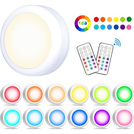 LED Nachttischlampe, 3x Nachtlicht, Unterbauleuchten, Zeiteinstellung, Fernbedienung, Weiß, RGB, Fernbedienung+Manuelle Steuerung (1/5)