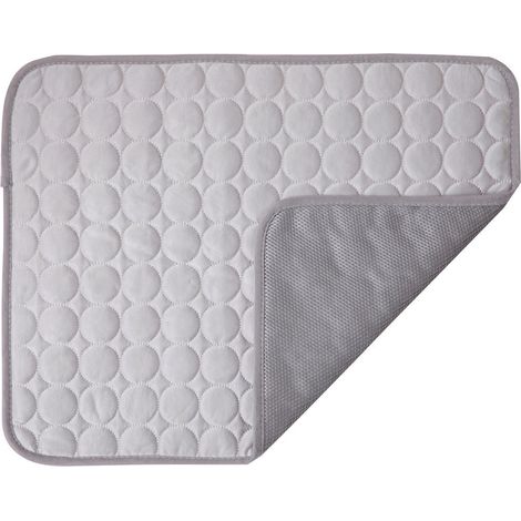 Tapis Rafraîchissant Chien Chat Soie Glacée - Coussin d'Été Anti-Morsure, Lit Refroidissant pour Petit Chien (Teddy), Gris Clair, XS 40x30 cm (1 kg)
