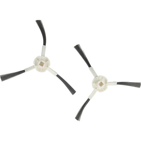 vhbw 2x spazzola laterale compatibile con Mova E30 Ultra robot aspirapolvere - Set spazzole, bianco / grigio