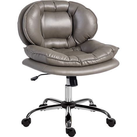 Chaise de bureau, gris, sur roues, réglable, pour bureau, assise ergonomique, poste de travail maison, confort de travail chaleureux