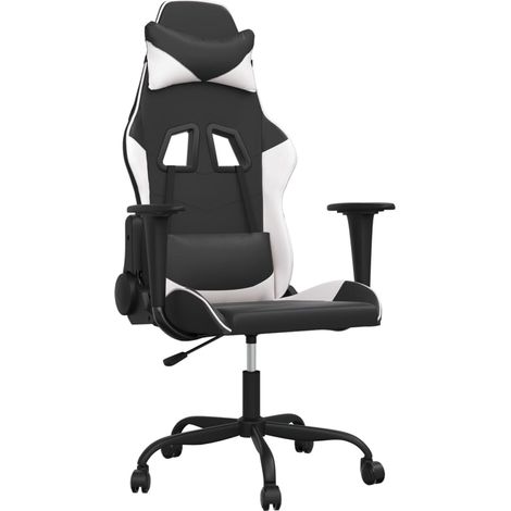 Maison Exclusive - Sedia da Gaming Nero e Bianco in Similpelle
