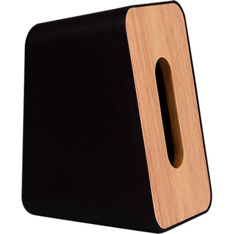 Boîte à mouchoirs verticale en bois avec couvercle, style classique, blanche et noire, pour le bureau. (1/5)