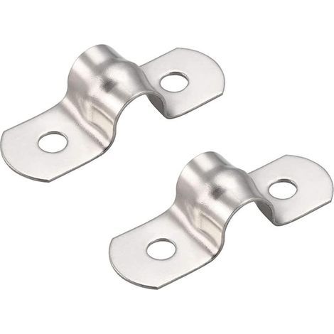 50 pièces 8mm U-Tube 304 colliers de serrage en acier inoxydable colliers de fixation de tuyau rigide pour colliers en U pour la fixation de tuyaux (1/2)