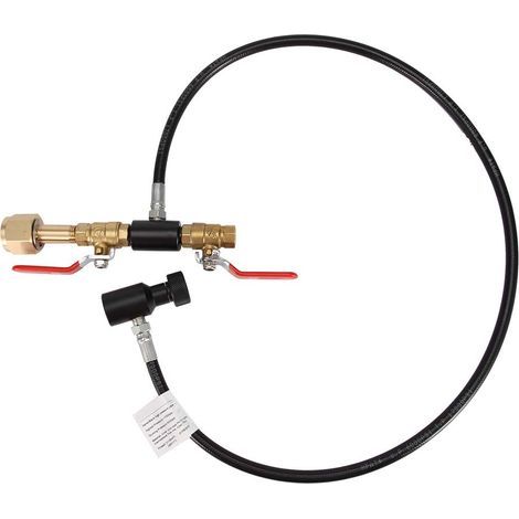 Ortviai Station de remplissage CO2 pour bouteilles SodaStream – Adaptateur avec raccord G5/8 et tuyau de 91 cm en acier inoxydable (1/3)
