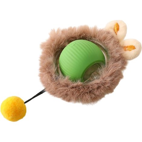 Balle interactive pour chats d'intérieur – Balle de jeu en silicone à roulement automatique – 3 modes d'éclairage – Convient aux chatons et aux chats adultes – Verte (1/5)