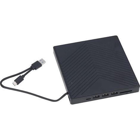 Lecteur CD DVD Externe, Ultra Mince 6 en 1 Graveur CD Type C USB Lecteur Optique HUB, Plug And Play, Support pour DVD ROM/DVD R/DL/CDA/CD ROM/CD R/VCD/SVCD/CD RW, pour Ordinateur Portable L'ordinateur (1/5)