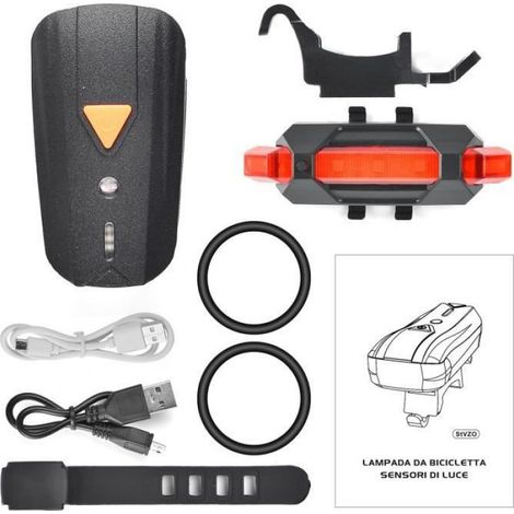 Wotumeo® Lampe Vélo LED Lumières Vélo Eclairage Phare Avant et Arrière Rechargeable USB LED Phare VTT Lampe (1/4)