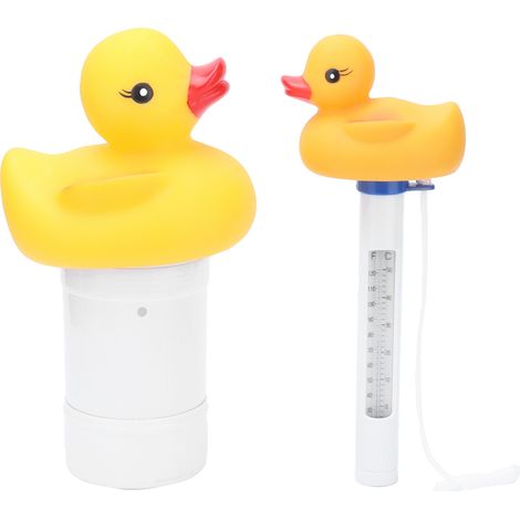 2-teiliges Wasserthermometer-Set, hochtemperaturbeständiger Chlorspender für Pools, Teiche und Schwimmbecken (1/5)