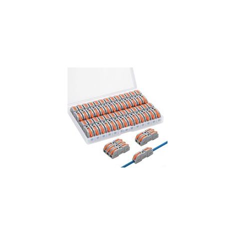 orange，Connecteurs Electriques Rapide avec Levier, Bornes de Connexion Automatique , 1-Fil 2-Entrées et Peut être Librement Combiné, 26 Pièces Assortiment, en Cuivre