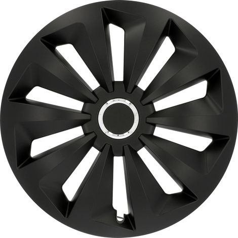 Cartrend Radzierblenden Fox 40 cm (16 Zoll) schwarz 4 Stück