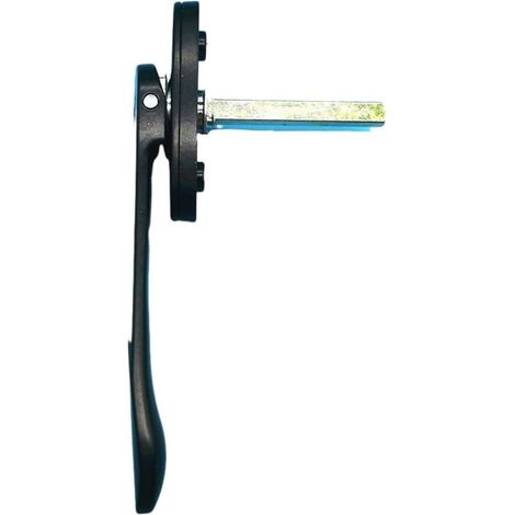 Poignee Fenetre PVC Lot de 1 poignées fenêtre à battant en Alliage d'aluminium, for Porte Pliante, Forme d'épée, Fines et Plates, carrées, Acier(Black) (1/5)