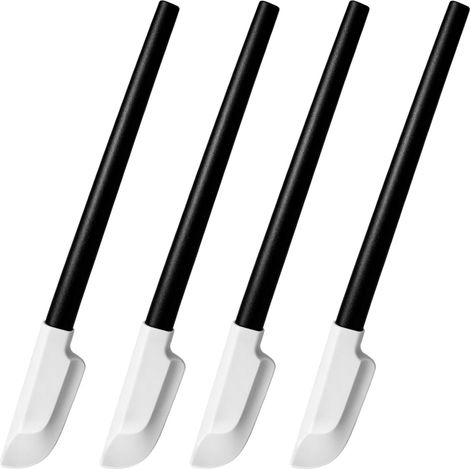 4PCS Spatule Silicone Cuisine avec Manche Ergonomique en Bois, Mini Maryse et Marises de Patisserie pour Cuisson, Mélange et Préparation des Ingrédients, Spatule Silicone Cuisine Flexible et Durable (1/5)