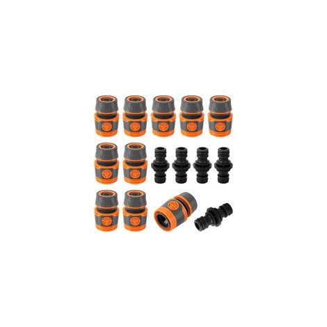 Raccords de Tuyau D'arrosage, 15 Pièces Embout Tuyau Arrosage avec Accessoires de Raccord, Connecteur Rapide de Tuyau D'arrosage 1/2 Pouce Raccord Tuyau Arrosage pour Famille Jardin