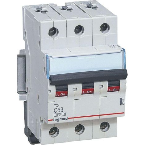 Legrand S303 C63 TX3 disjoncteur gris RAL 7035 63A 6kA