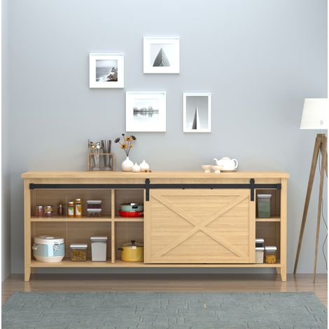 Système de porte coulissante pour 1 porte, rail 183 cm en acier noir HAVRYA (1/5)