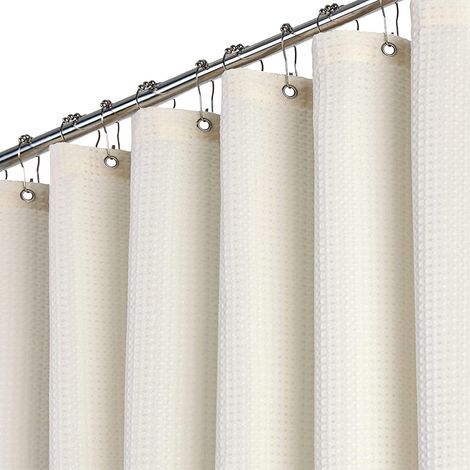 1 Rideau de Douche, Polyester gaufré, 120x180 cm, Anti-moisissure, 8 Crochets, Salle de Bain (1/5)