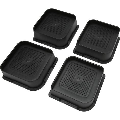 4er-Set L-förmige Bettfüße aus ABS, rutschfeste Möbelfüße für Stuhlbeine, Tisch, Sofa, Kleiderschrank, Schreibtisch, Schwarz, 5,1 cm (1/5)
