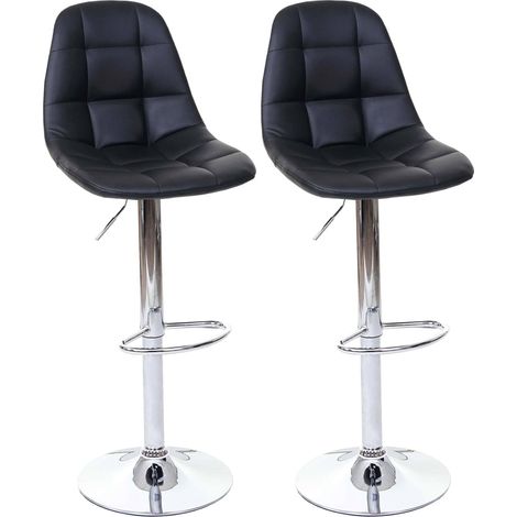 [NEUWERTIG] 2er-Set Barhocker HHG-356, Barstuhl Tresenhocker, MVG-zertifiziert schwarz, Kunstleder