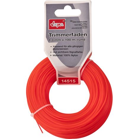 Motorsense Freischneider Mähfaden Trimmerfaden 1,3mm-100m rund Nylon Signalfarbe (1/2)