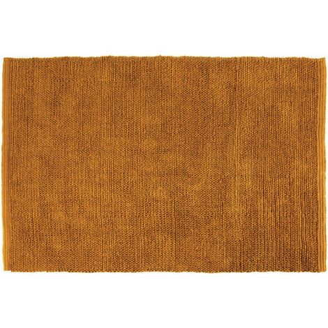 Tapis de Salon en Jute Naturelle Fait Main Certifié Oeko-Tex Moutarde 120 x 170 cm - PANGIVO (1/3)