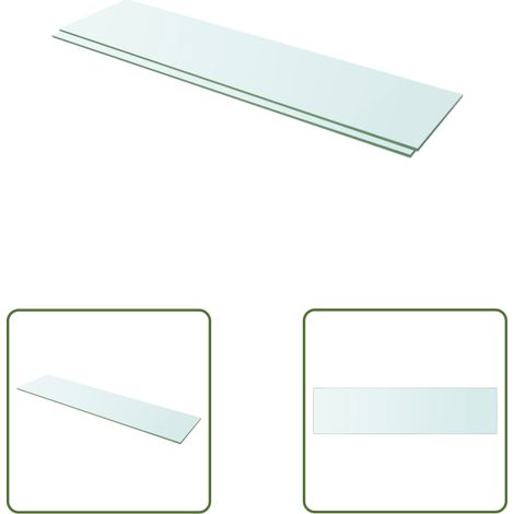 The Living Store Panneaux d'étagère 2 pcs Verre Transparent 100 x 25 cm - Etagere Murale - Étagère Transparente - Étagère Verre Trempé - Décoration Murale - Rangement Mural (1/3)