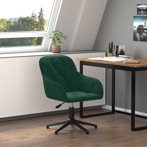 vidaXL Bürostuhl Drehbar Dunkelgrün Samt (1/5)