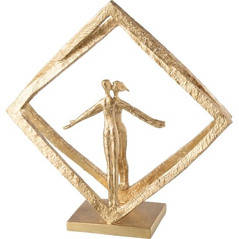 Figurine couple dorée en résine moderne - Doré (1/2)