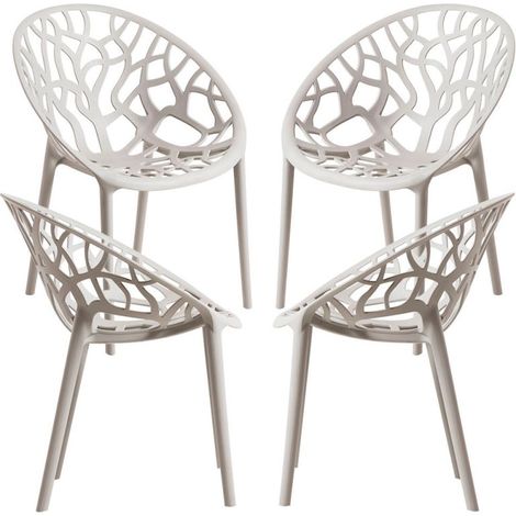 Packs Sillas Jardín - Pack 4 Sillas Nido - Gris claro