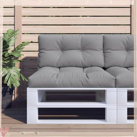 Coussins de palette - VINGVO - 360712 - Gris - Lot de 2 - Polyester résistant UV (1/5)