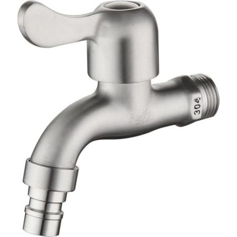 robinet mural extérieur, acier inoxydable, argent, antigel, polyvalent et pratique, pour un usage quotidien