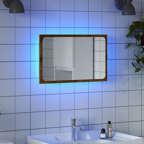 Miroir de salle de bain,Miroir Décoratif avec lumière LED chêne artisanal CFW44225 (1/5)
