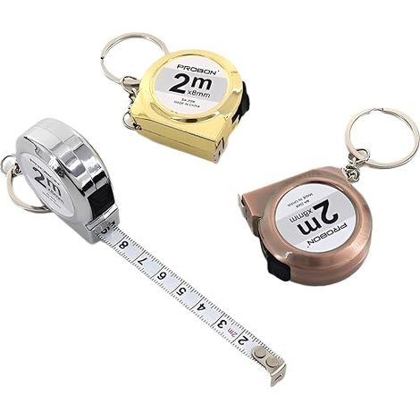 Mètre ruban, mini mètre ruban de 2 m avec porte-clés, ruban en acier flexible avec boîtier en ABS et mécanisme de blocage, rétractable, outil de mesure pour la maison