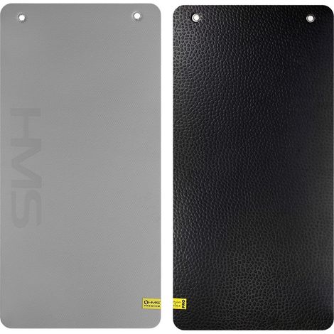 Fitnessmatte, Grau-Schwarz, Rutschfest, 6mm Dick