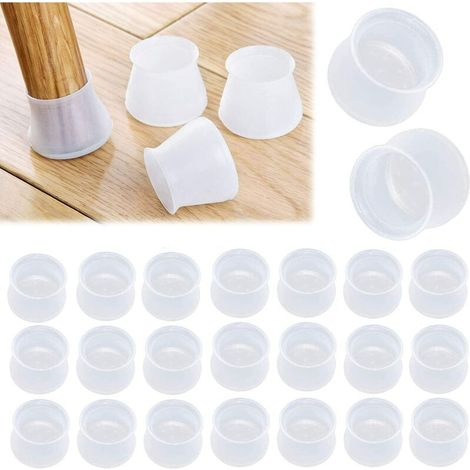 24 pièces Silicone chaise capuchon pied capuchon Silicone coussin chaise Table maison canapé anti-rayures housse de protection (1/5)