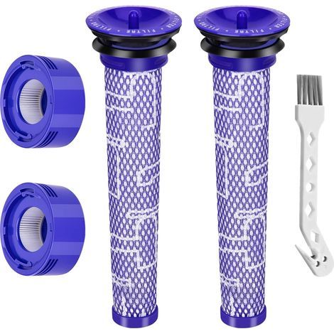 Ensemble de 4 filtres de rechange pour aspirateurs sans fil Dyson V7 V8 Animal Absolute Motorhead - comprend 2 post-filtres HEPA, 2 pré-filtres et 1 brosse - Réf. DY-965661-01 et DY-967478-01 (1/5)
