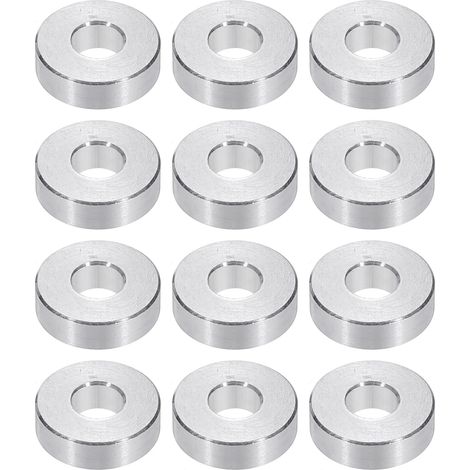 Rondelles en Aluminium M6, 12pcs Entretoise Métallique à Vis Ronde, Rondelle Plate pour Vis Tige Écrous Boulons, Bague d'Écartement en Métal 6.2mm ID x 15mm OD x 4.5mm Hauteur (1/5)