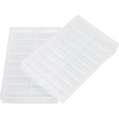 2PCS Boîte de rangement anti-poussière à 18 compartiments en plastique pour petites pièces de montre et vis (1/5)