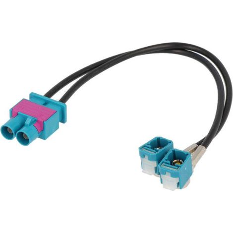Adaptateur antenne Double Fakra M 2x Fakra F - 0.25m compatible avec Audi Seat Skoda VW