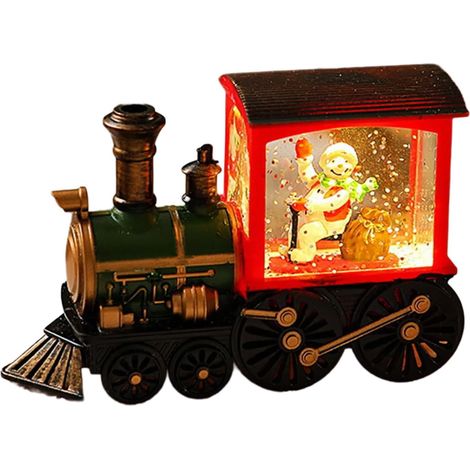 Pièces de présentation délicates de train Père Noël bonhomme de neige pour collectionneur et amateur de vacances améliorant les atmosphères saisonnières Figurines de Noël à collectionner (1/5)