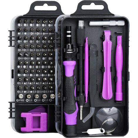 Tournevis en acier au carbone, lot multifonction pour réparation électronique et démontage de montres, téléphones portables, outil de précision violet (1/5)