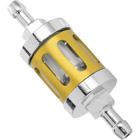 Kraftstofffilterelement mit Aluminiumlegierungsdeckel und Ersatzglas für Pkw, ATVs, SUVs, Motorräder und Pitbikes – Gelb (1/5)
