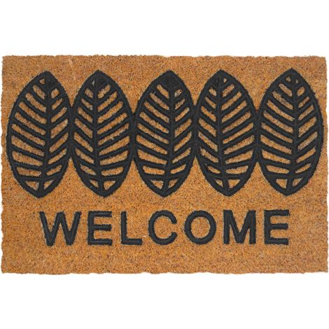 Zerbino in cocco e PVC, 60x40 cm, antiscivolo, colore naturale (1/5)