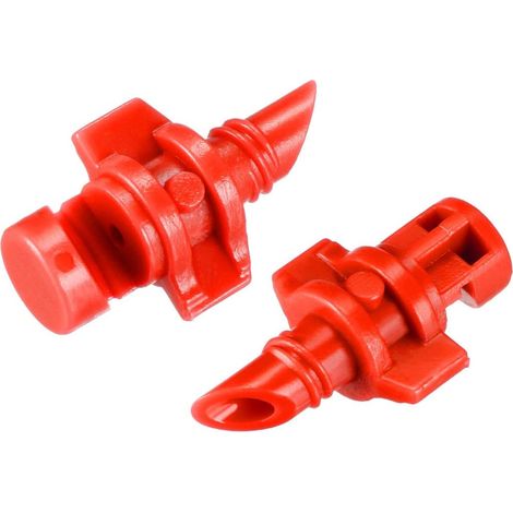 Micro-pulvérisateur à jet plat, goutteur atomisé à réfraction à 360 degrés pour l'irrigation hydroponique de jardins, lot de 20 (rouge)