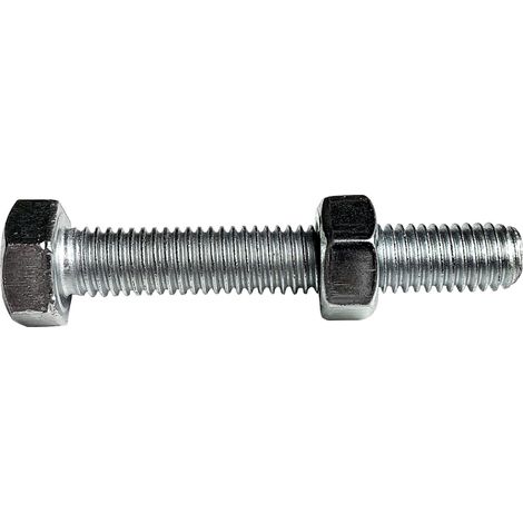 Boulon tête hexagonale Viswood finition zinguée Ø6 x 40 mm (lot de 20) (1/2)