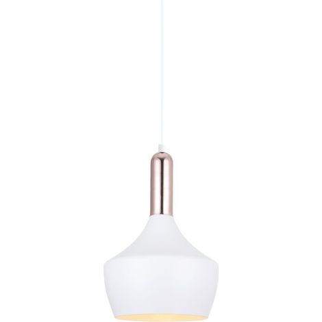 Italux Ophelia - Suspension Moderne Blanc, Cuivre 1 Lumière, E27 (1/2)