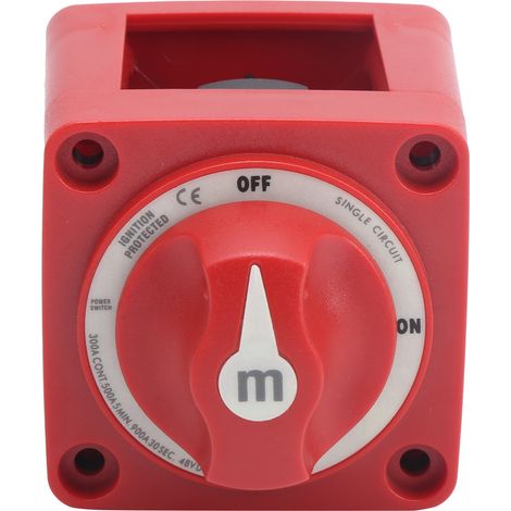 Interruttore di disconnessione batteria a circuito singolo M5 DC 48V 300A ad alta corrente, interruttore di spegnimento per piccole imbarcazioni, yacht e accessori on/off