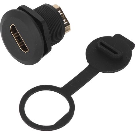 Coupleur à montage sur panneau EP, étanche, Interface multimédia HD industrielle, connecteur de passage avec couvercle anti-poussière 1.5-30VAC 0.5-3A (1/5)